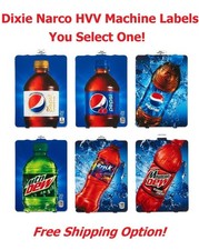 Dixie Narco HVV Soda Vending Machine Labels With  Option You Select picture