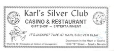 Karl's Silver Club Casino - Sparks, NV - Vintage Paper Coupon picture