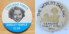Vintage Set of Two Shirley Temple The World's Darling Pinback Buttons picture