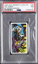1983 GEO. BASSETT & CO. LTD. DC SUPER HEROES #28 THE JOKER PSA 7 picture