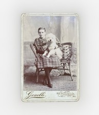 Shaggy White Dog Cabinet Card St Louis MO Antique Vintage Photo picture
