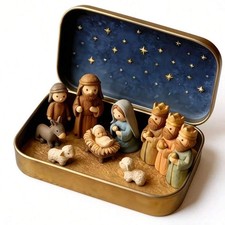 Mini Christmas Nativity Scene Set Portable Pocket Size Holiday Decoration picture
