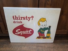 Orig 1959 Squirt Soda Heavy Cardstock Sign Thirsty Drink Lil Squirt Advertising picture