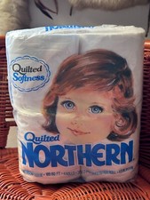 VINTAGE QUILTED NORTHERN WHITE BATHROOM TISSUE-TOILET PAPER-1986-4 ROLLS-RARE*** picture