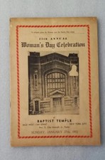15th Annual Womans Day Celebration Program 1952 Baptist Temple New York City picture