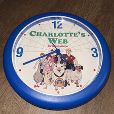 Vintage Charlotte's Web Wall Clock 1992 Hanna-Barbera Productions NEW Working picture