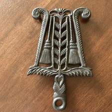 Cast Iron Trivet  J.Z.H. 1951 Black Cast Iron Trivet  T-6   GRAIN & TASSEL picture