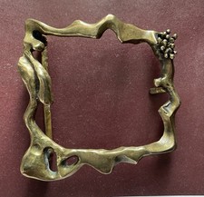 Jack Boyd Era Modernist Brutalist Mid Century Bronze Brass Belt Buckle 2 in. picture