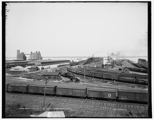 Photo:Erie PA 1900s Anchor Line Pennsylvania RR Coal Ore Docks Harbor picture