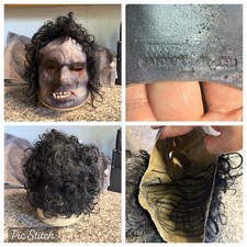 VTG Topstone Inc Danbury CT Rubber Halloween Vampire Mask Hair Horror Witch Evil picture