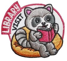 Girl Boy Cub LIBRARY Tour visit Fun Patches Badges SCOUTS GUIDES Book Raccoon picture