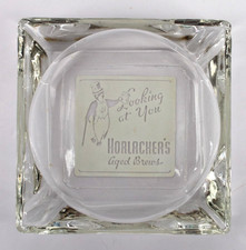 Vintage Marketing Glass Ashtray Horlacher's Aged Brews Allentown Pennsylvania PA picture