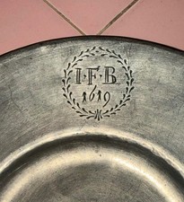 Antique Pewter Plate 10