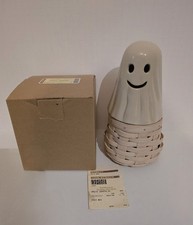 Rare Longaberger 2013 BOO Ghost Basket + Pottery Ceramic Topper ~ Halloween picture