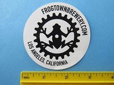 Cool Beer STICKER: FROGTOWN Brewery ~ Los Angeles, CALIFORNIA ~ Frog Toad Design picture