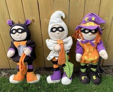 3 Prima Creations Halloween Trick or Treat Greeters 26” Decor Witch, Ghost, Vamp picture