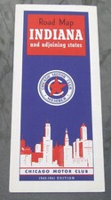 1940-1941 Chicago Motor Club INDIANA And Adjoining States Road Map UNUSED Look picture