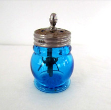 Antique 1877 Dana K Alden Cobalt Blue Barrel Christmas Salt Shaker Agitator picture