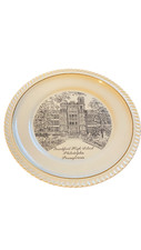 Frankford High School Philadelphia PA Commemorative Plate Gold Trim Vintage picture