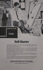 Vintage 1966 General Motors GM Magazine Ad Self-Starter Charles Kettering Art picture