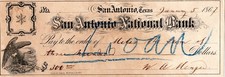 1867 San Antonio National Bank Pay Edward Miles San Jacinto Veteran Signed picture