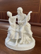 Vintage Dresden Bisque Porcelain Love Couple Glazed Figurine picture