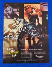 1968 TRIUMPH DAYTONA GRAND NATIONAL CHAMPION ORIGINAL MOTORCYCLE COLOR PRINT AD picture