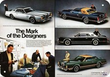 1977 LINCOLN CONTINENTAL MARK V Car Designers DECORATIVE REPLICA METAL SIGN picture