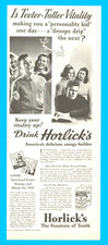 Horlick's early energy drink America's fountain of youth vintage print ad 1940 picture