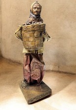 Vintage Mexican Paper Mache Folk Art Lady Figurine 12