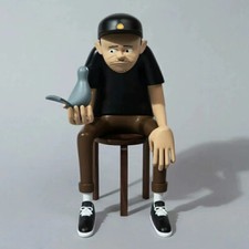 Yusuke Hanai Man With Brid Black Art Resin Sculpture Statue Decoration H15in picture