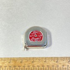 Vintage Lufkin Tape Measure Mezurall 12ft. Chrome Clad #C9212 USA picture