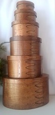Rare Pantry Boxes Signed Bentwood Oval Shaker Box Set Of 6  picture