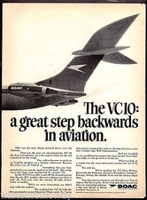 1967 BOAC British Overseas Airways Super VC-10 Jet Aircraft Vintage Travel AD picture