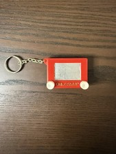 Vintage 1994 Basic Fun Inc Etch A Sketch Keychain Red Mini Drawing Toy picture