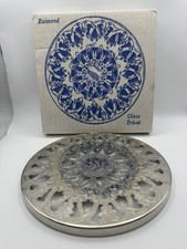 Vintage Raimond #254 Silver-Plated Glass Trivet Italy picture