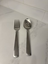Longaberger Woven Traditions Serving Slotted Spoon & Fork Stainless USA picture
