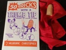Magic Thumb Tip Combo Vernet Classic Thumb Tip , 50 trick book & Red silk NEW picture