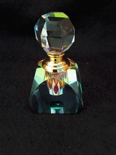 Clear Faceted Glass/Crystal Perfume Bottle with Faceted Stopper picture
