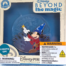 Disney BEYOND the Magic Mickey Mouse Fantasia Sorcerer Light-Up Pin LE 2026 picture