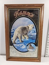 Hamm’s POLAR BEAR 1993 - Hamm's Beer Mirror 24”x15” Vintage Mancave Bar picture