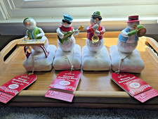 Hallmark Snowman Wireless 4 Man Band Musical Figures Sax Trumpet Guitar Tested picture