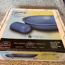 Fiesta Lapis Pasta Bowl & Cheese Shaker Set New Open Box Blue picture