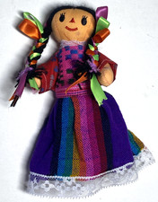 Authentic Muñeca Lelé Mexican Handmade Rag Doll - Traditional Otomi Folk Art picture