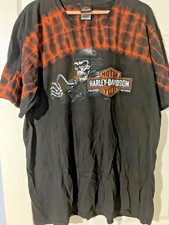 Old 2014 Harley Davidson Black  T-Shirt  2-XL Mad Boar San Benito Texas picture