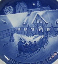 Bing & Grondahl Jule After 1969 Christmas Guests Denmark B&G Blue Plate 7