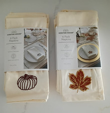 Kirkton House Cream Fall Linen Napkins 17