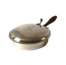 Vtg Silver Plate Silent Butler Hinged Lid Engraved Waterhorse Sheffield USA 1940 picture