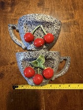 Vintage Antique Lovina California Pottery Cherry teacup plant Potter  1950 picture