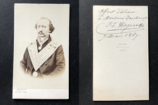 Legros, Paris, Hayer, Grand Master Freemason wearing the cord, 1869, autographed picture